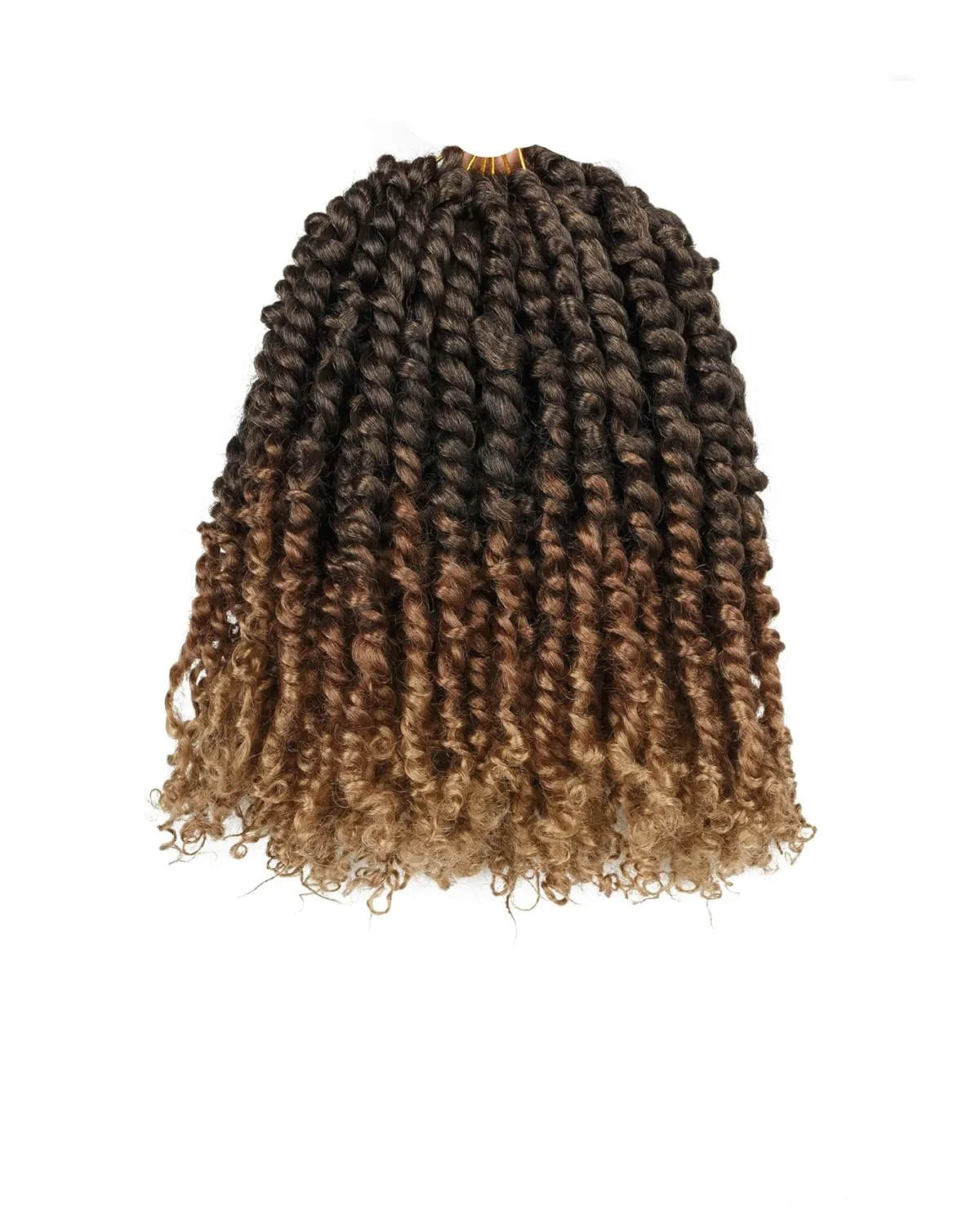10 Inches 8 Packs Short Passion Twist Crochet Hair for Black Women and Kids-3 Tones Ombre Black to Brown Blonde, Pre Looped Pretwisted Crochet Hair Extension(10"-8 Packs,T1B/30/27)