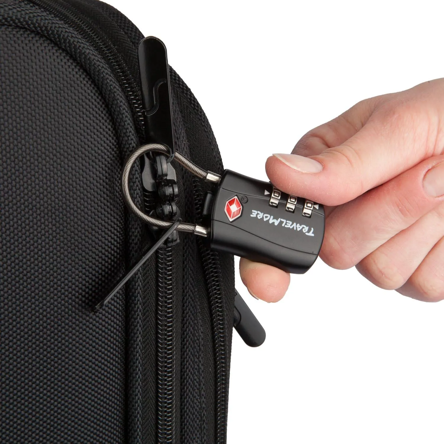 10 Pack TSA Approved Travel Combination Cable Luggage Locks for Suitcases - Orange (10 Pack, Black)