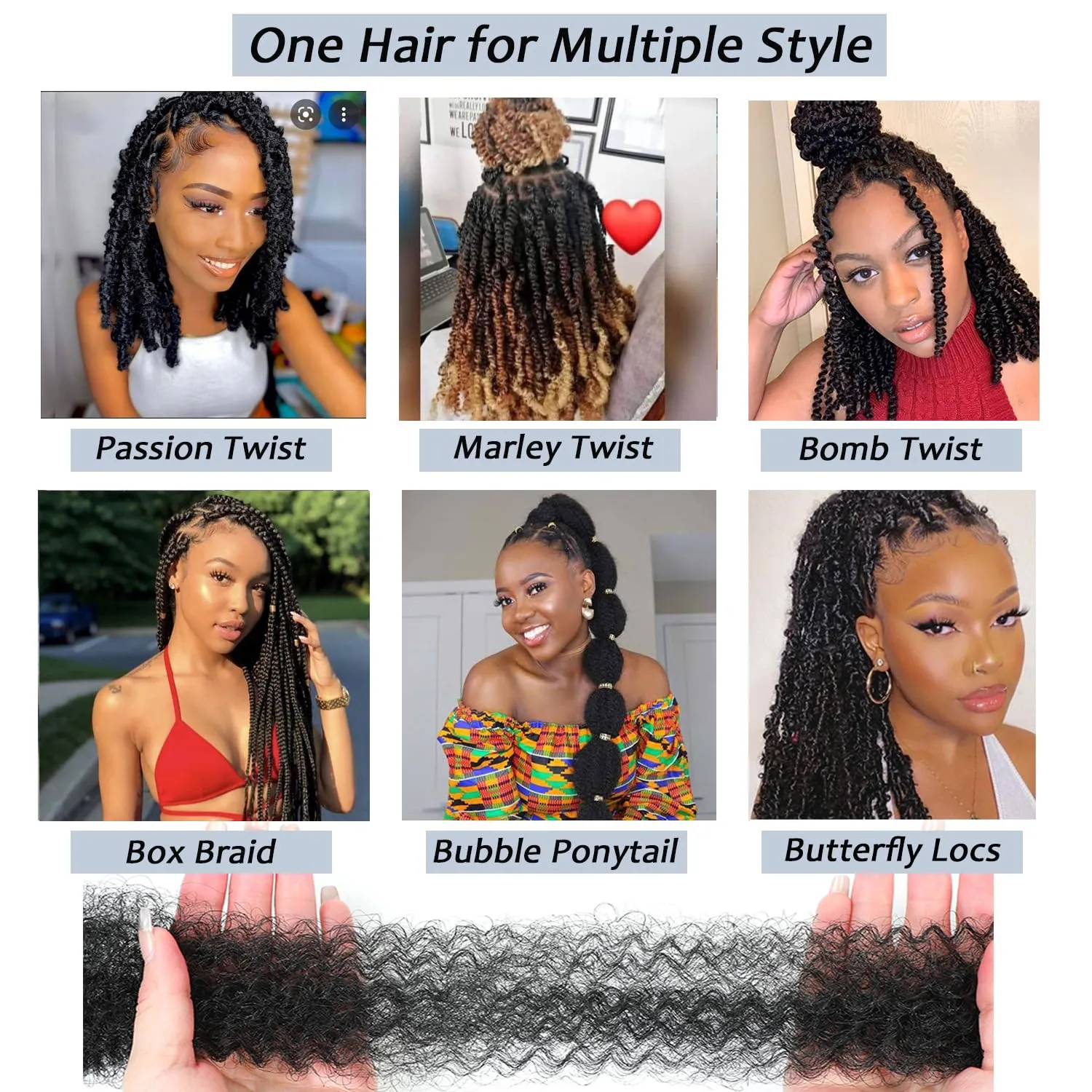 12 Inch Springy Afro Twist Hair 8 Packs Marley Twist Braiding Hair Pre-fluffed Spring Twist Hair Kinky Hair Afro Twist Hair Marley Hair for Faux Locs (12 Inch (Pack of 8), T1B/30/27)