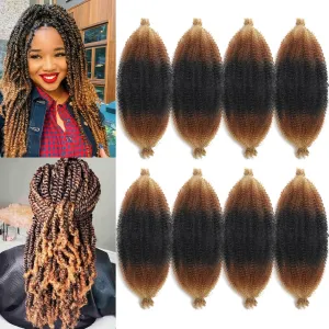 12 Inch Springy Afro Twist Hair 8 Packs Marley Twist Braiding Hair Pre-fluffed Spring Twist Hair Kinky Hair Afro Twist Hair Marley Hair for Faux Locs (12 Inch (Pack of 8), T1B/30/27)