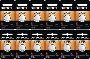 12-Pack Duracell 2430 Batteries 3.0 Volt Lithium Coin Button
