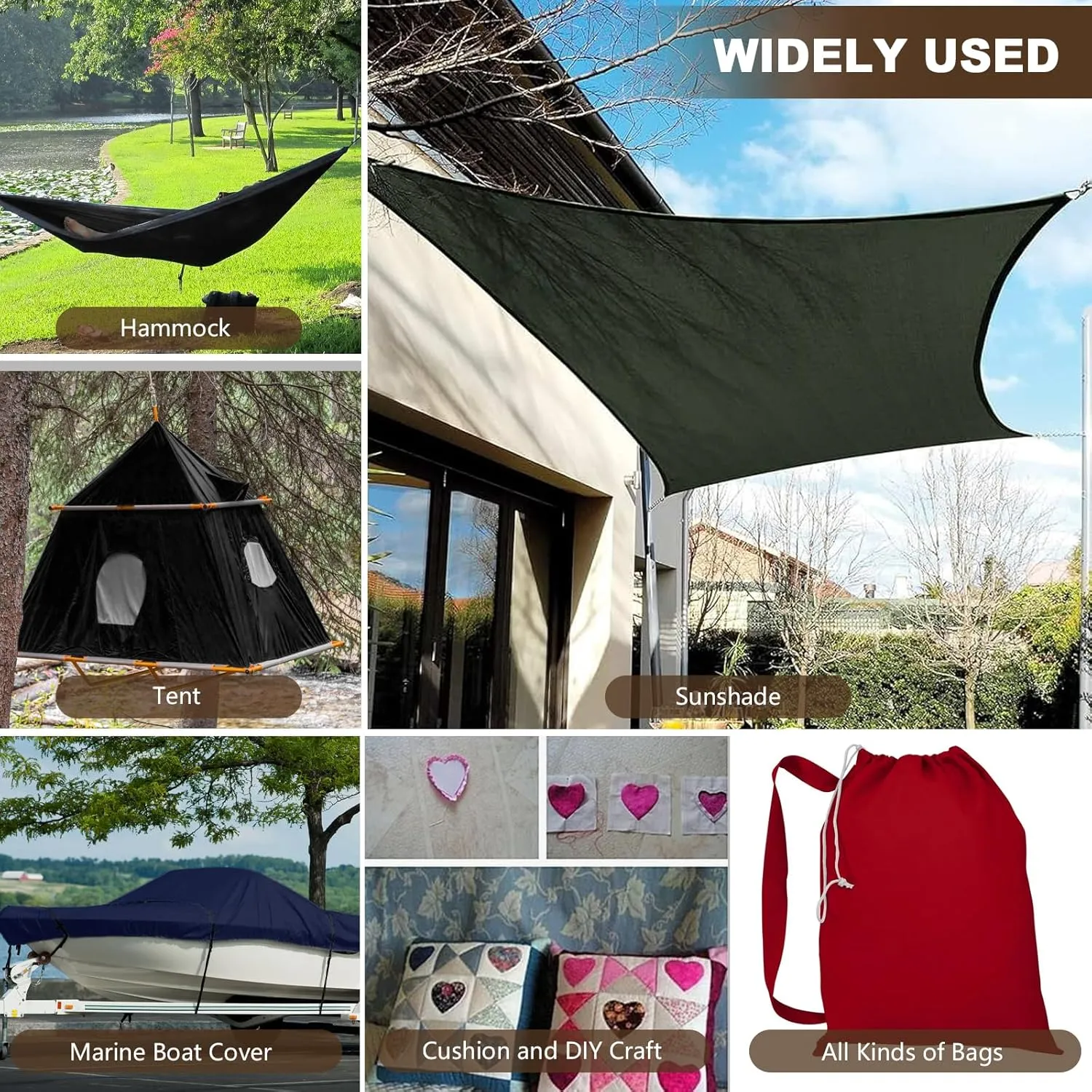 1200D Thicken Waterproof Canvas Fabric by The Yard 58" W Water-Resistant Cordura Polyester Fabric Heavy Duty Upholstery Material for Outdoor Indoor Marine Awning Tent Boat DIY, 2 Yards Army Green