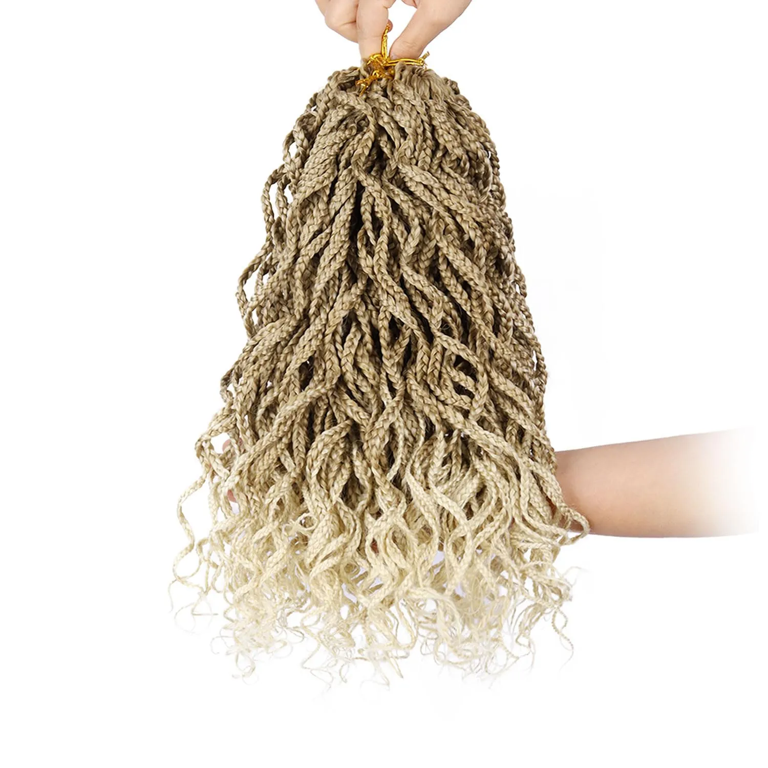 14 Inch Blonde 27/613 Short Curly Crochet Hair for Black Women - Blonde Mix Locs Box Braids Hair Extensions