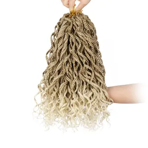 14 Inch Blonde 27/613 Short Curly Crochet Hair for Black Women - Blonde Mix Locs Box Braids Hair Extensions