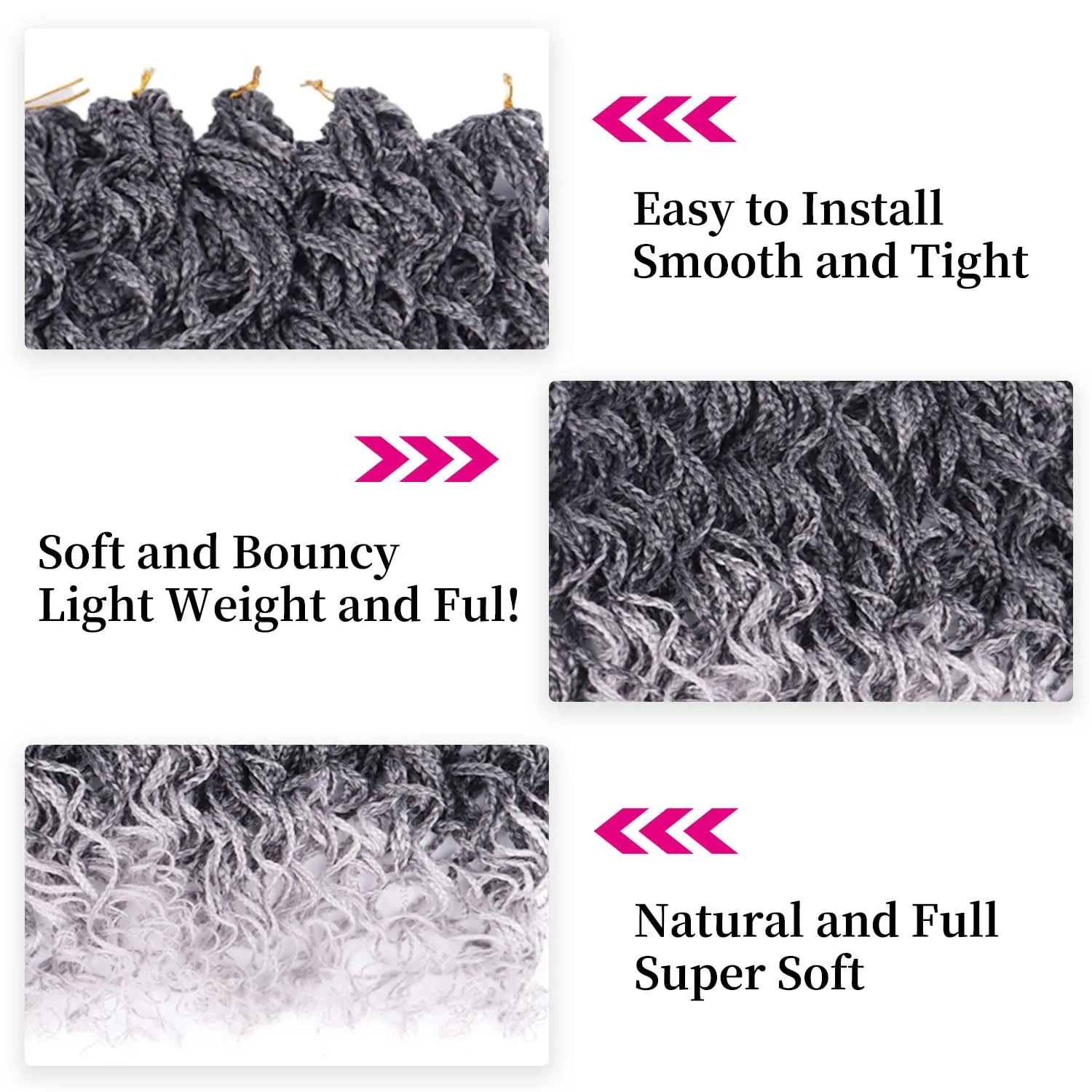 14 Inch Gray Short Curly Crochet Hair for Black Women - Gray Mix Black Locs - Box Braids - Curly Crochet Hair Extensions