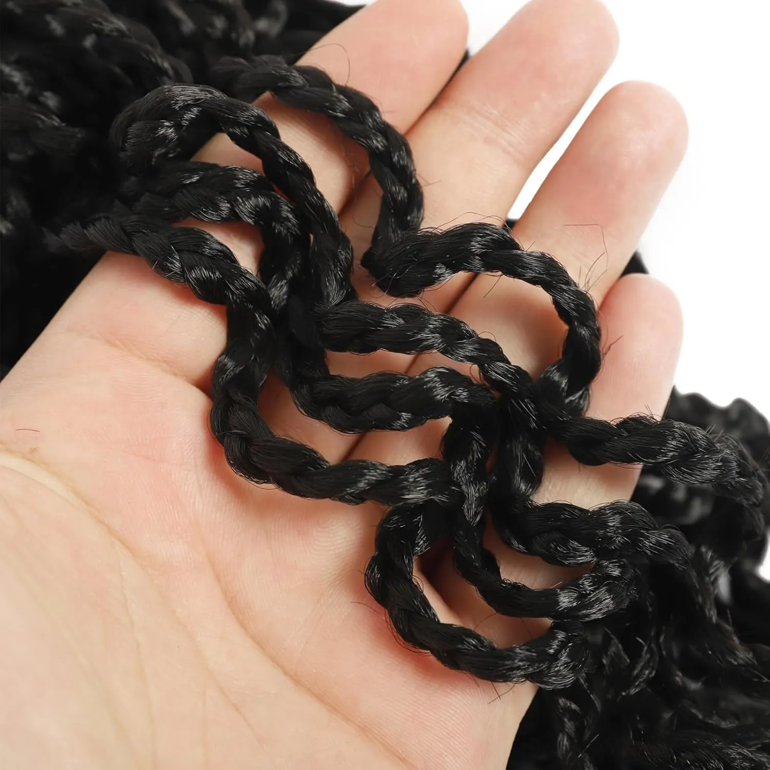 150 Strands Goddess Box Braids Crochet Hair Pre Looped 8Inch Curly Box Braids Crochet Braids Pre Braided Crochet Hair Pre Looped Box Braid Crochet Braids 5 Packs Wavy Crochet Braiding Hair for Women