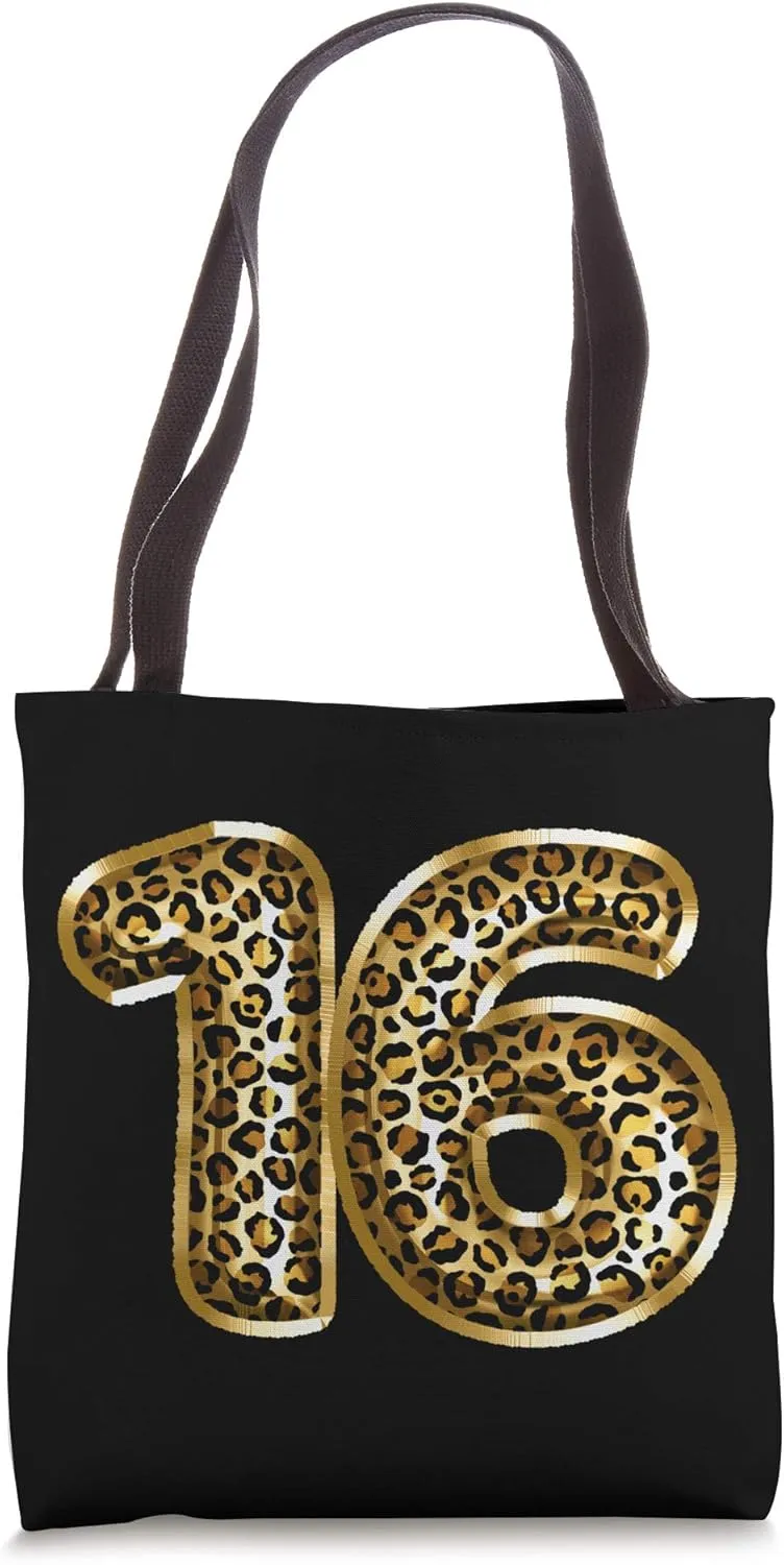 16th Birthday Gift Leopard Animal Print Sweet Sixteen Tote Bag