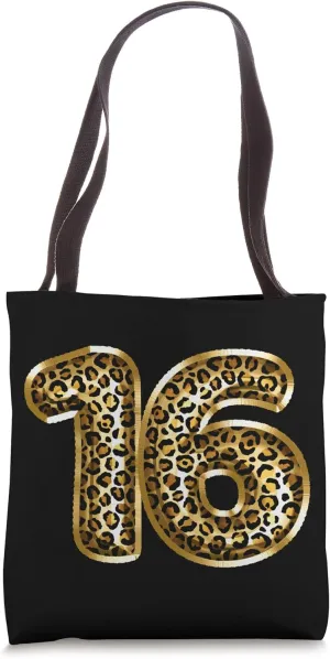 16th Birthday Gift Leopard Animal Print Sweet Sixteen Tote Bag