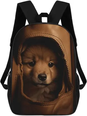 17 Inch Shoulder Backpack Chow Chow Puppy Probe Printed Waterproof Camping Bag Multi Functional Daypack for Men Women Travel Hiking Commute