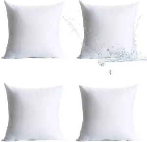 18 x 18 Pillow Inserts Outdoor, Pack of 4 Water Resistant Hypoallergenic Square Decorative Throw Pillow Cushion Stuffer Forms Couch Sham - 18 x 18 inches