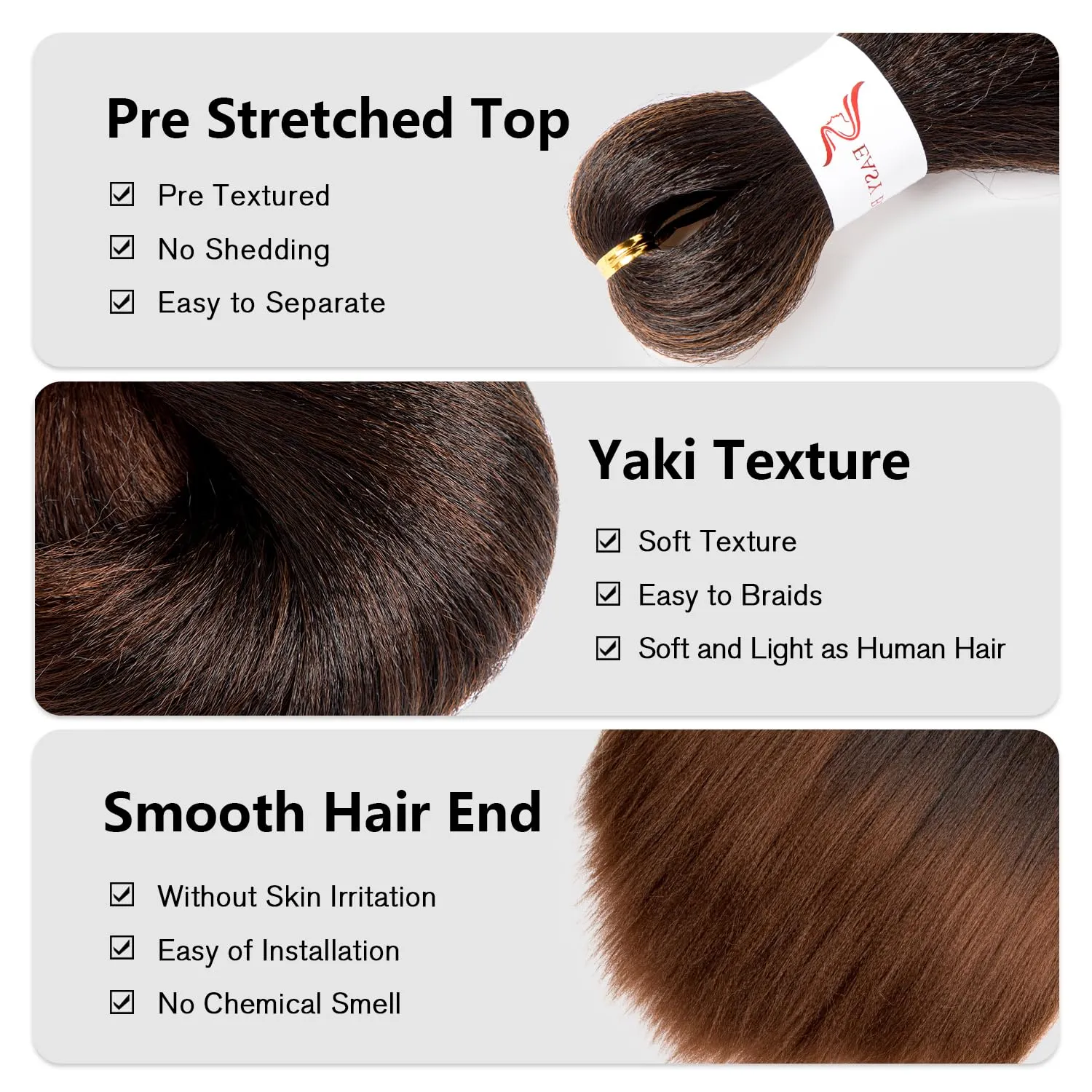 1B/30 Pre Stretched Braiding Hair 20 Inch 8 Packs Long Ombre Black to Dark Brown Braiding Hair Pre Stretched Professional Prestretched Hair Extensions Synthetic Crochet Twist Braids