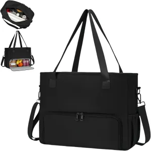2 in 1 Tote Bag Lunch Bag Combo,Lunch Tote Bag for Women, Large Convertible Laptop Work Handbag for Women