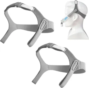 2 Packs Replacement Headgear for Nuance Pro CPAP Gel Nasal Pillow Mask Closed Edges Headgear Strap Compatibility with Nuance Pro(Without Nasal Pillow Frame)