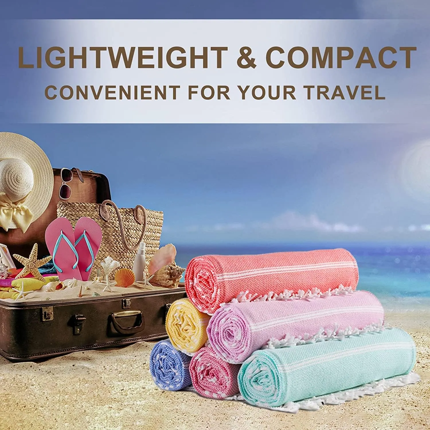 2 Packs Turkish Beach Towels Quick Dry Sand Free Soft Absorbent Extra Large Xl Blanket Adult Oversized Bath Towel Lightweight Thin Sandless Fast Drying Compact No Sand Packable Vacation Essentials