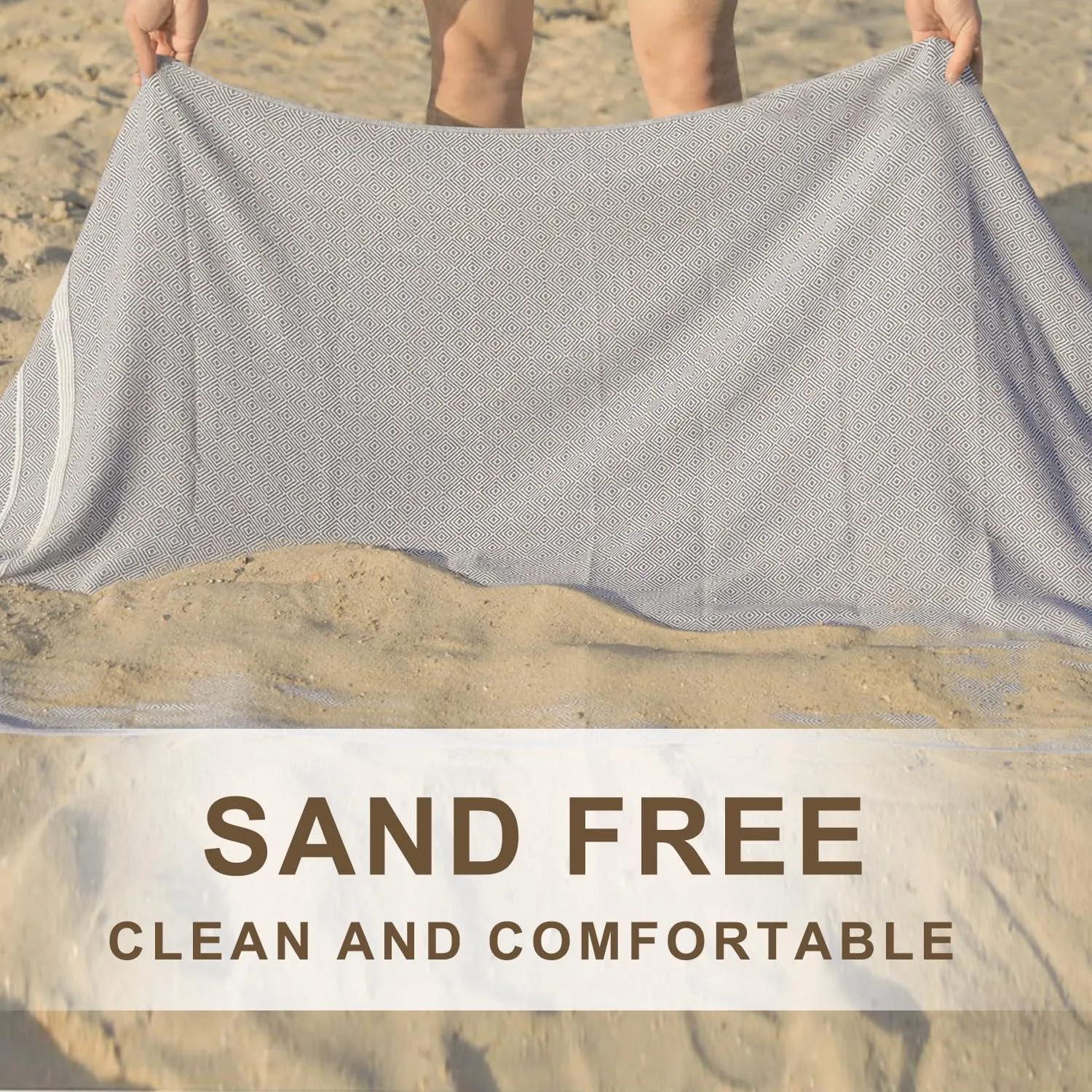 2 Packs Turkish Beach Towels Quick Dry Sand Free Soft Absorbent Extra Large Xl Blanket Adult Oversized Bath Towel Lightweight Thin Sandless Fast Drying Compact No Sand Packable Vacation Essentials