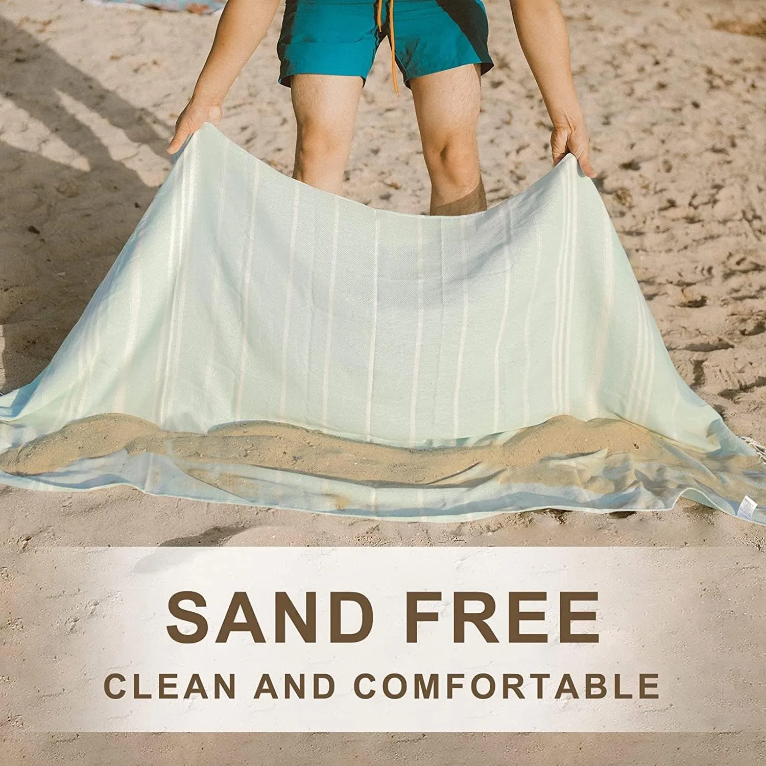 2 Packs Turkish Beach Vacation Essentials Towels Quick Dry Sand Free Soft Absorbent Adult Oversized Bath Pool Swim Towel Lightweight Thin Fast Drying Over The Lounge Chair Towel Sand Repellent Anti