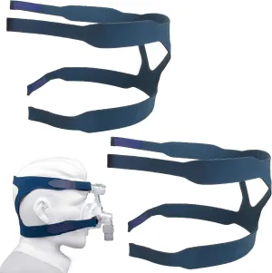 2 Packs Universal Headgear Strap Full Mask Replace Part CPAP Ventilator Headgear (Without Mask) - Blue