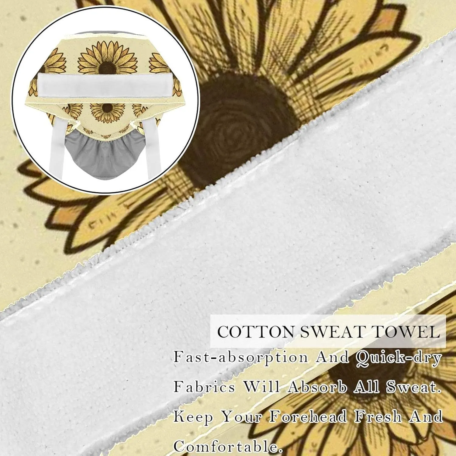 2 Packs Working Cap with Button for Women Long Hair Adjustable Elastic Bandage Tie Back Hats Bouffant Caps Floral