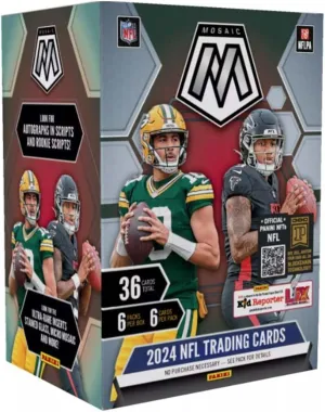 2024 Panini Mosaic Football Blaster Box (Jayden Daniels, Xavier Worthy, Caleb Williams, Marvin Harrison Rookie Cards) Mosaic Orange Fluorescent Parallels