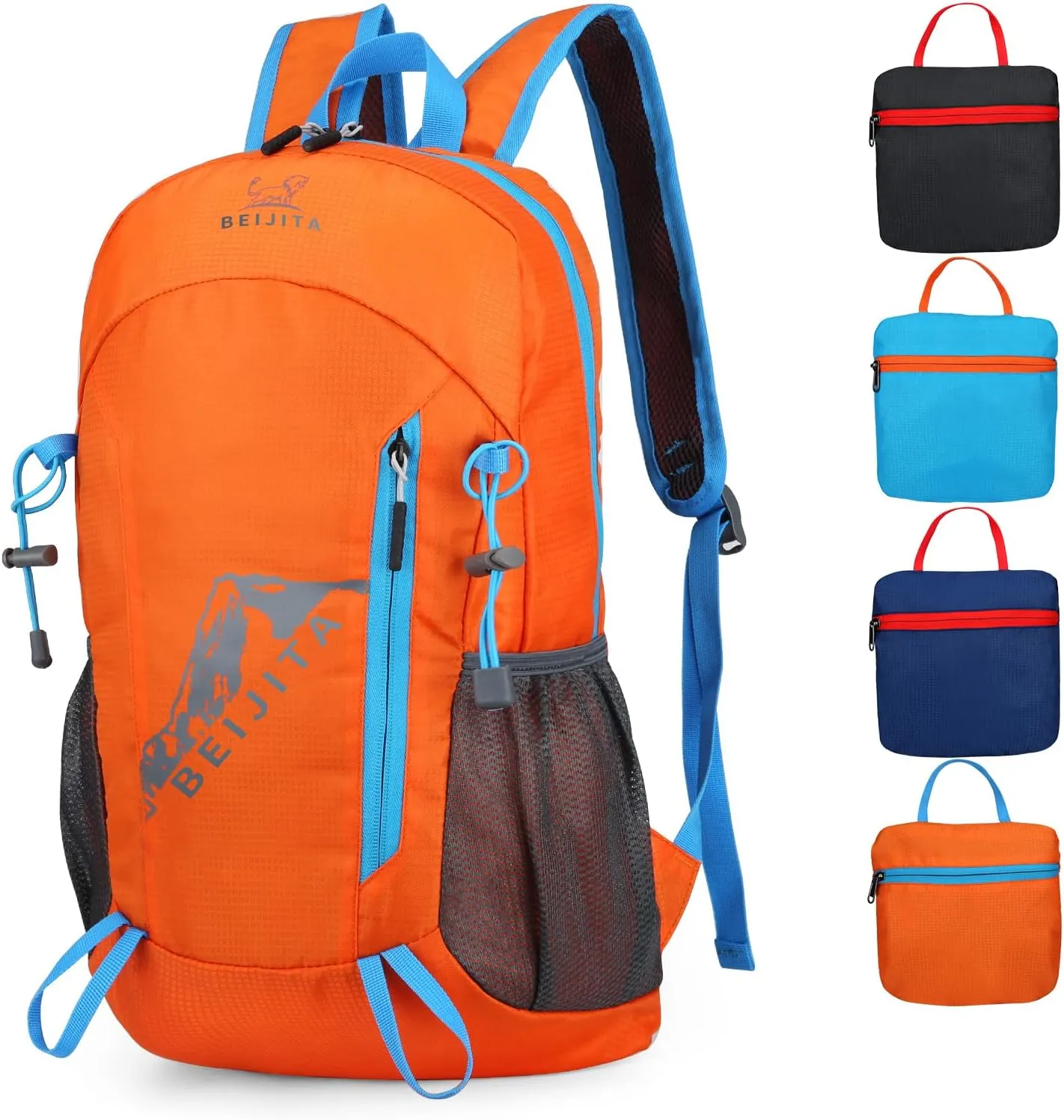 20L Lightweight Hiking Backpack, Foldable Waterproof Back Pack, Packable Small Travel Backpack for Men, Ultra Lightweight Backpack for Women Men(Orange)