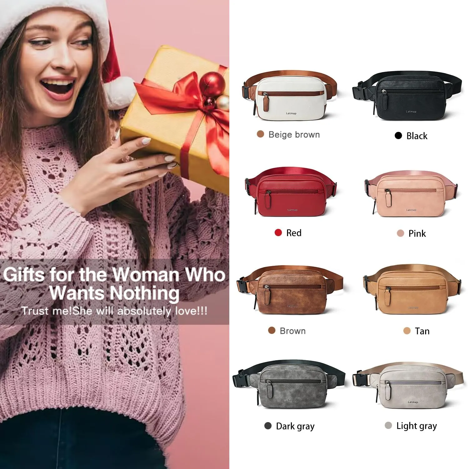 2L Fanny Packs Everywhere Belt Bag Small Fashion Crossbody Waist Pack Faux Leather Waterproof Sling Chest Bag For Women Cow Print