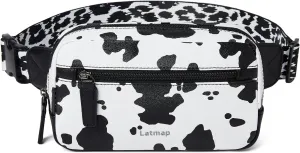 2L Fanny Packs Everywhere Belt Bag Small Fashion Crossbody Waist Pack Faux Leather Waterproof Sling Chest Bag For Women Cow Print