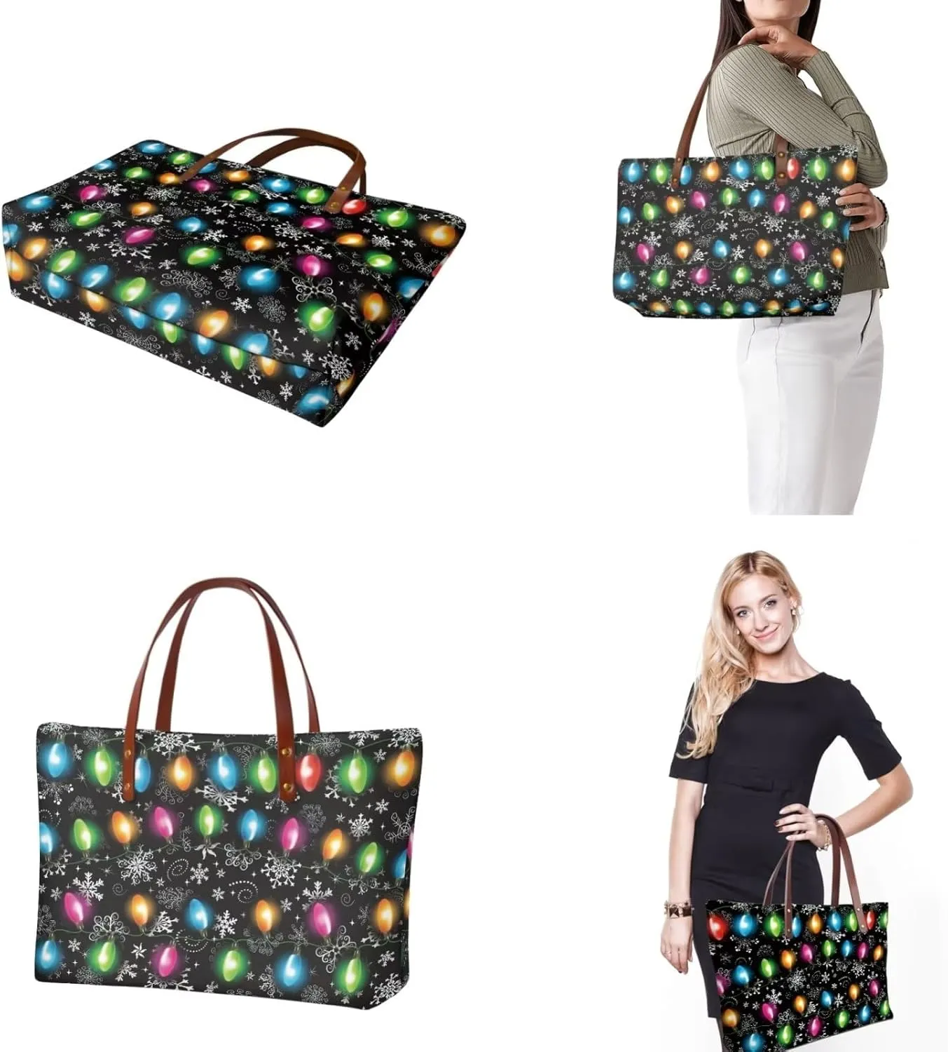 2pcs Tote Bag and Wallet Set for Women Cute Purse Portable Shoulder Handbag Wristlet Wallet with Front Pocket