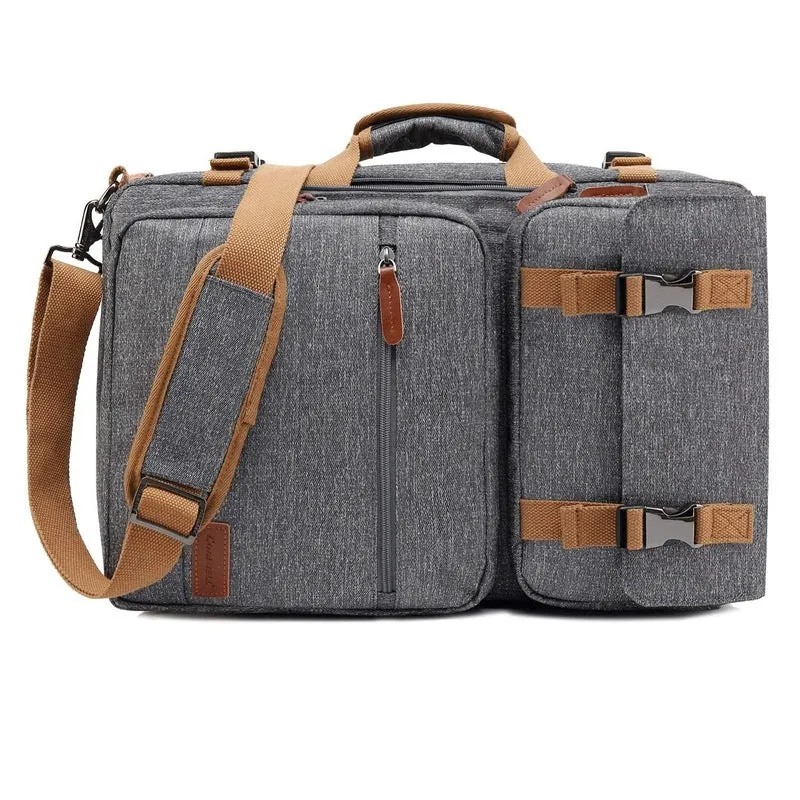 3 in 1 Convertible Laptop Backpack - Spacious, USB Charging | 17.3 inch | Grey