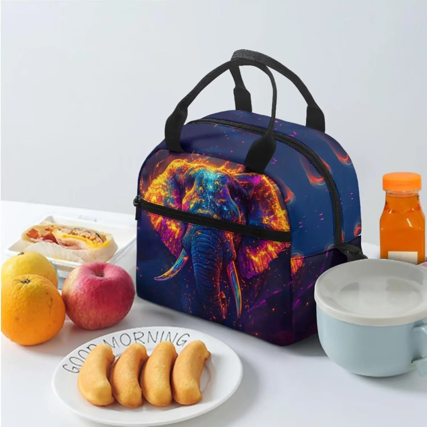 3 Piece Kids Elephant Backpack Set for Boys with Lunch Box Lightweight Ergonomic School Bookbag Spacious Cool Grade 5 Backpacks for Elementary Students Age 10-11