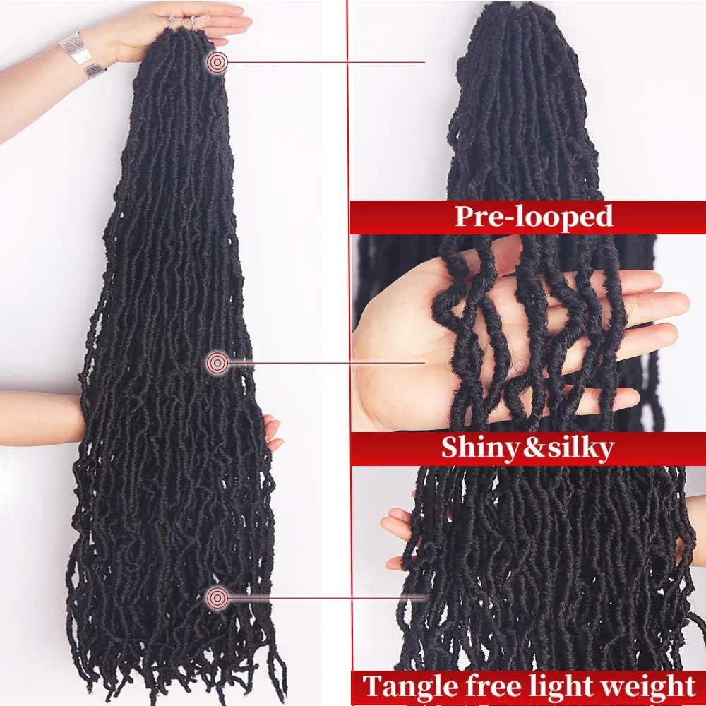 36 Inch Faux Locs Crochet Hair Soft Locs Crochet Braids Hair 6 Packs/lot 95g Goddess Locs Dreadlocs Synthetic Hair Extend Soft Locs Braiding for Women (36 Inch (6packs), 4#)