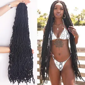 36 Inch Faux Locs Crochet Hair Soft Locs Crochet Braids Hair 6 Packs/lot 95g Goddess Locs Dreadlocs Synthetic Hair Extend Soft Locs Braiding for Women (36 Inch (6packs), 4#)