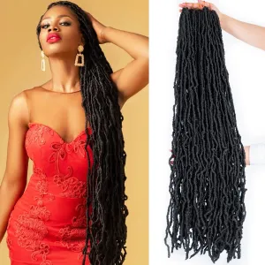 36 Inch New Soft Locs Crochet Hair Faux Locs Crochet Braids Hair 6 Packs/lot Super Long Goddess Locs Dreadlocs Synthetic Hair Extend Pre Looped Natural Soft Locs Braiding for Women (36 Inch, 1B)