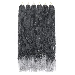 36inch Soft New Faux Locs Colorful Long Goddess Locs Crochet Hair 6packs Natural Pre Looped Natural Crochet Braid Curly Wave Braiding Hair (36 Inch (Pack of 6), TGrey)
