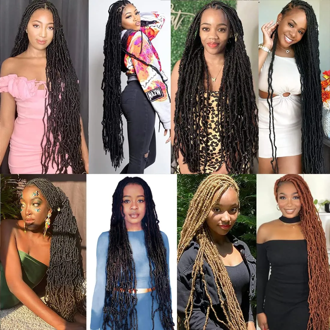 36inch Soft New Faux Locs Colorful Long Goddess Locs Crochet Hair 6packs Natural Pre Looped Natural Crochet Braid Curly Wave Braiding Hair (36 Inch (Pack of 6), TGrey)