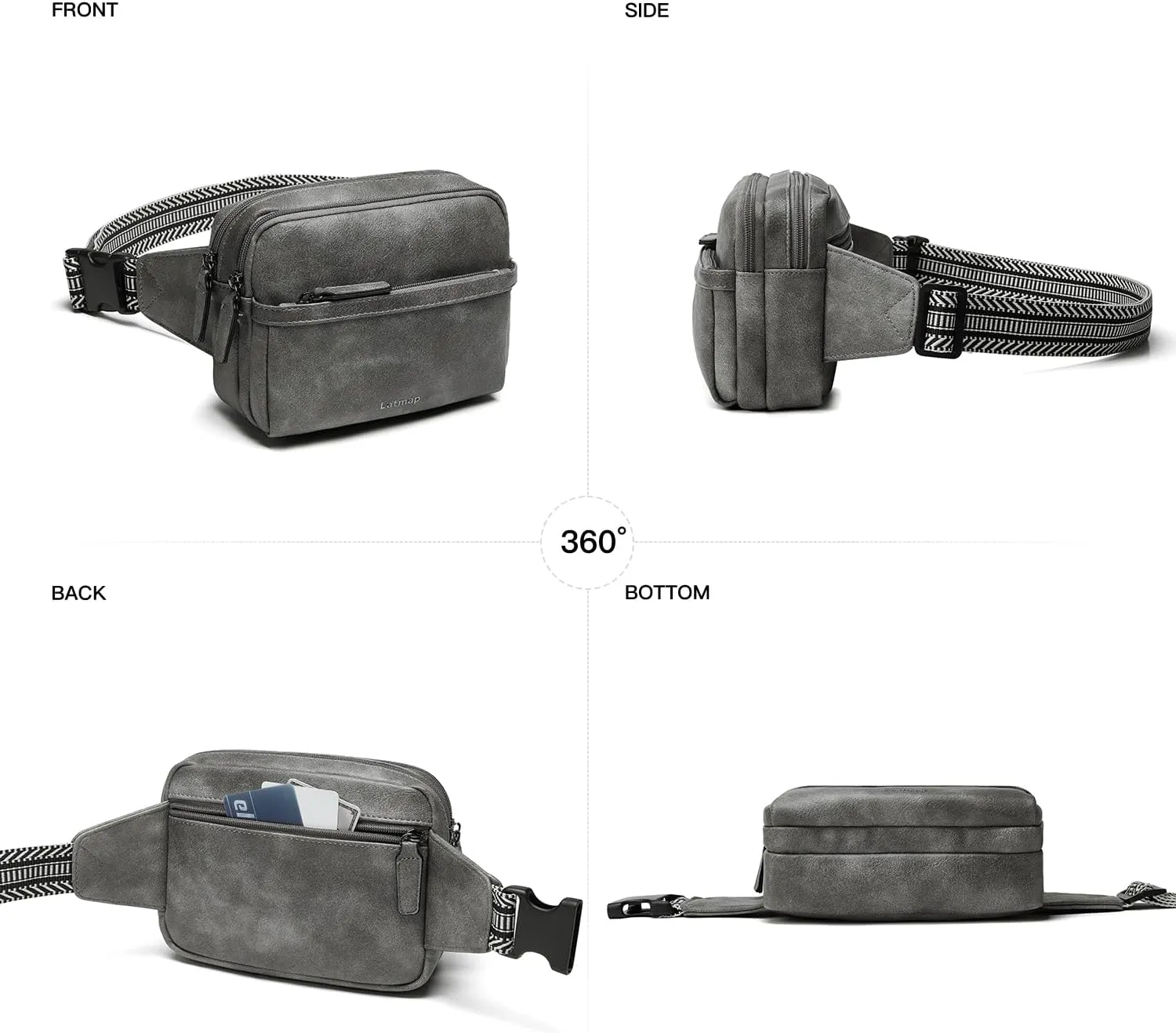 3L Fanny Packs Belt Bag for Women Small Everywhere Crossbody Bag Waist Bag Faux Leather Sling Chest Bag Purse