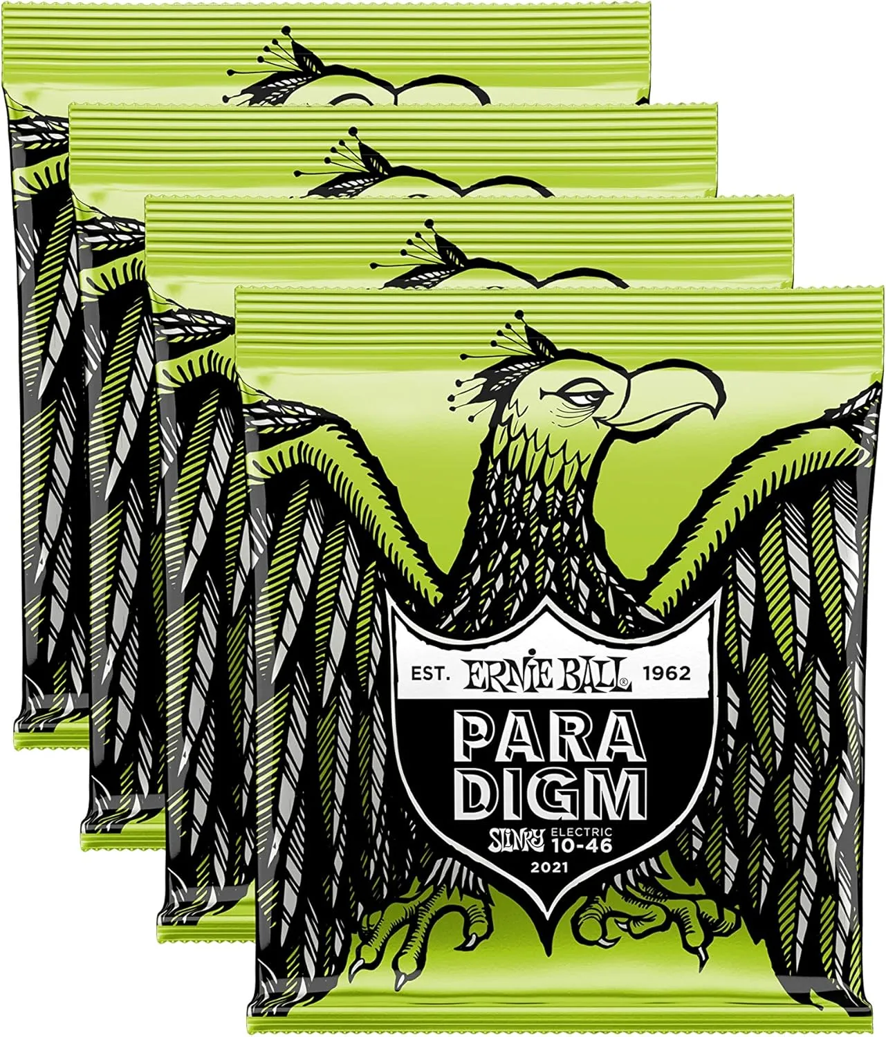 4 PACK Ernie Ball 2021 Paradigm Regular Slinky Electric Guitar Strings .010-.046