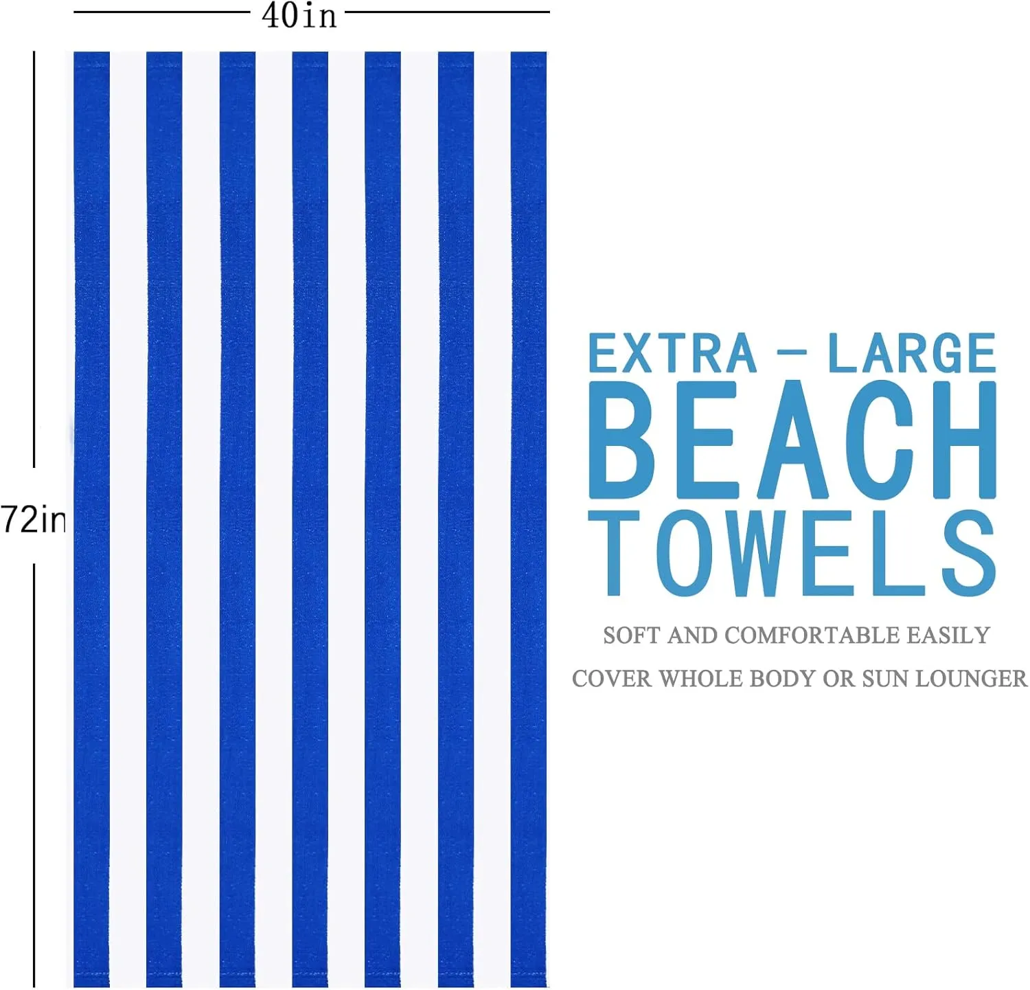 4 Packs Oversized Stripe Beach Towel Thin Terry Set for Women Men 72X40 Inch Big Extra Large Size Clearance Travel Camping Absorbent Towels Accessories Beach Essentials Blanket Adults Gift Green
