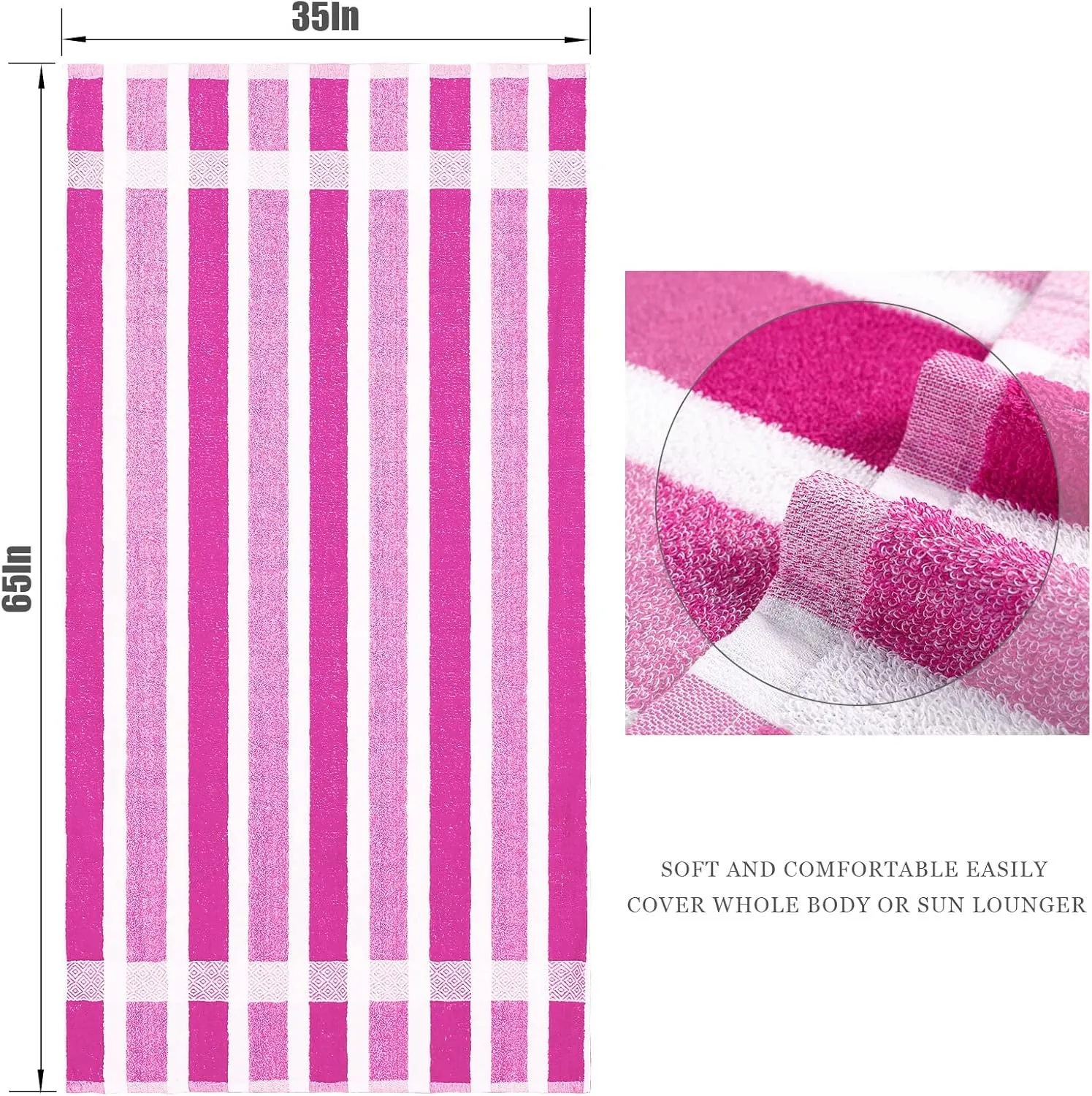 4 Packs Stripe Beach Towel Thin Terry Set for Women Men 60X30 Inch Extra Oversized Large Size Clearance Travel Camping Absorbent Towels Accessories Beach Essentials Blanket Adults Gift Pink White