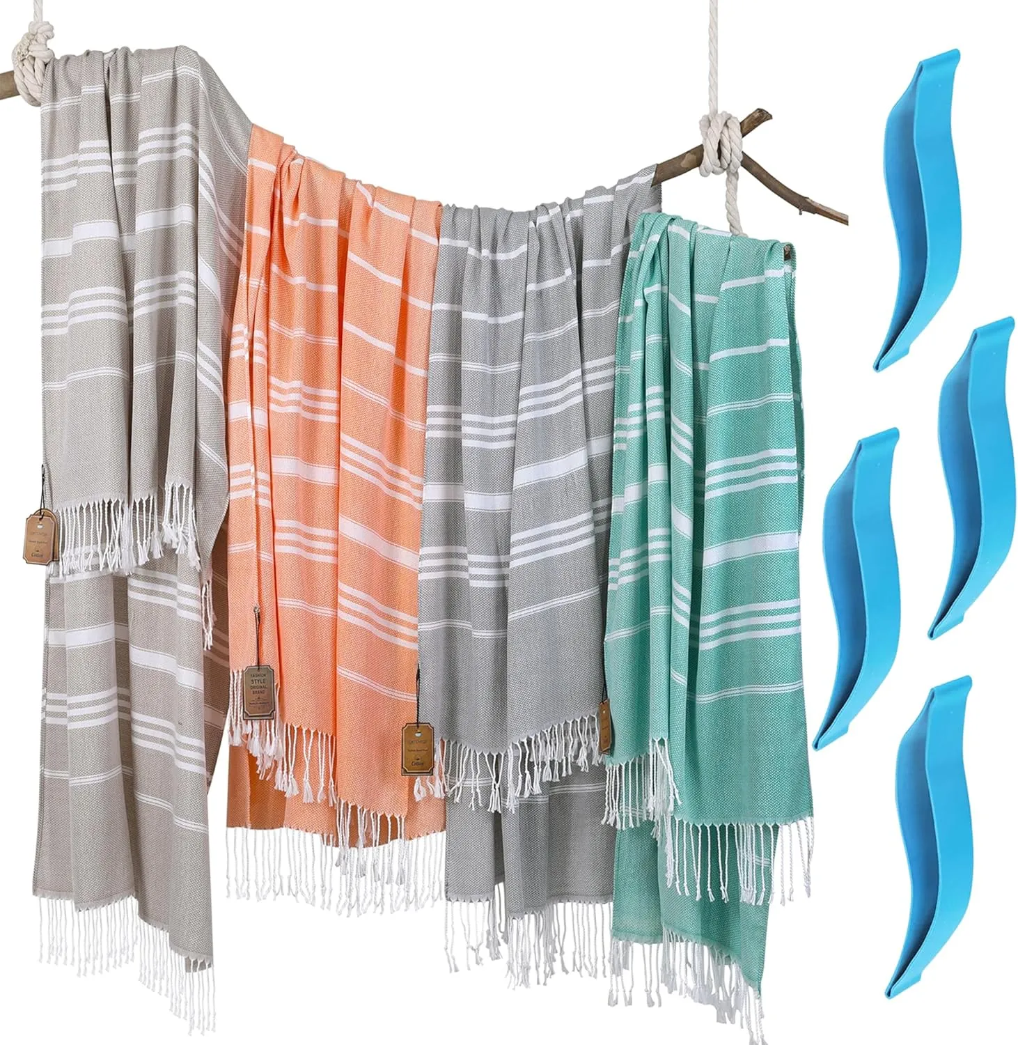 4 Packs Turkish Beach Towel Pool Swim Towels Soft Extra Large Sand Free Quick Dry Lightweight Travel Carnival Cruise Ship Essentials Accessories Camping Must Haves Packing List Clearance Oversized