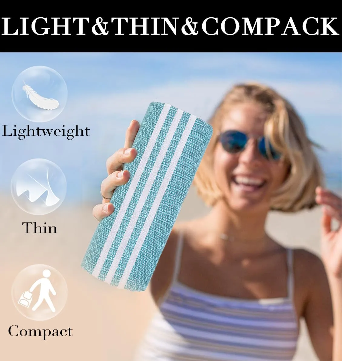 4 Packs Turkish Beach Towels Gym Towel Camping Blanket Xl Large Big Size Sandfree Sandrpoof Thin Fast Drying Packable Honeymoon Travel Essential Summer Vacation Accessories Hawaii Trip Necessities