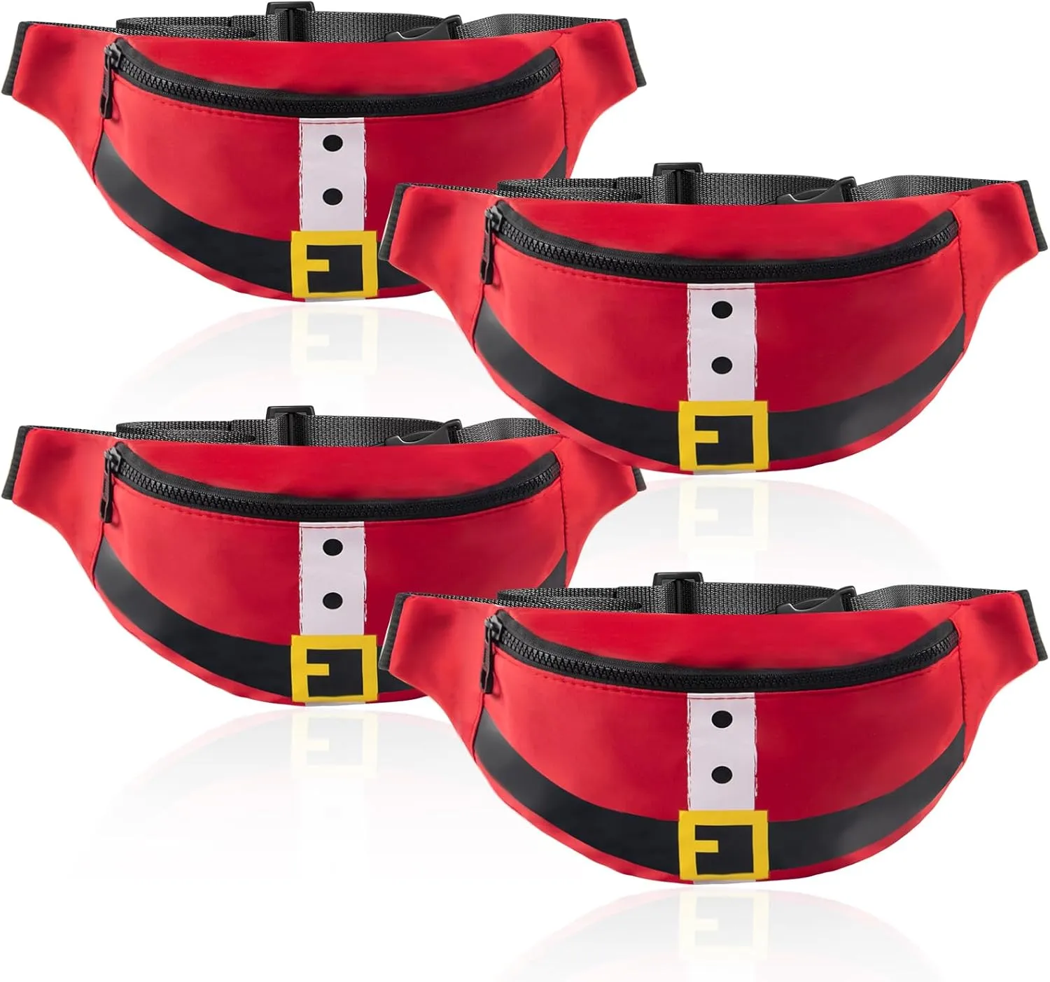 4 Pcs Christmas Fanny Pack Santa Claus Waist Pack for Men Women Waterproof Belt Bag Adjustable Waist Pack Funny Gifts for Christmas New Year