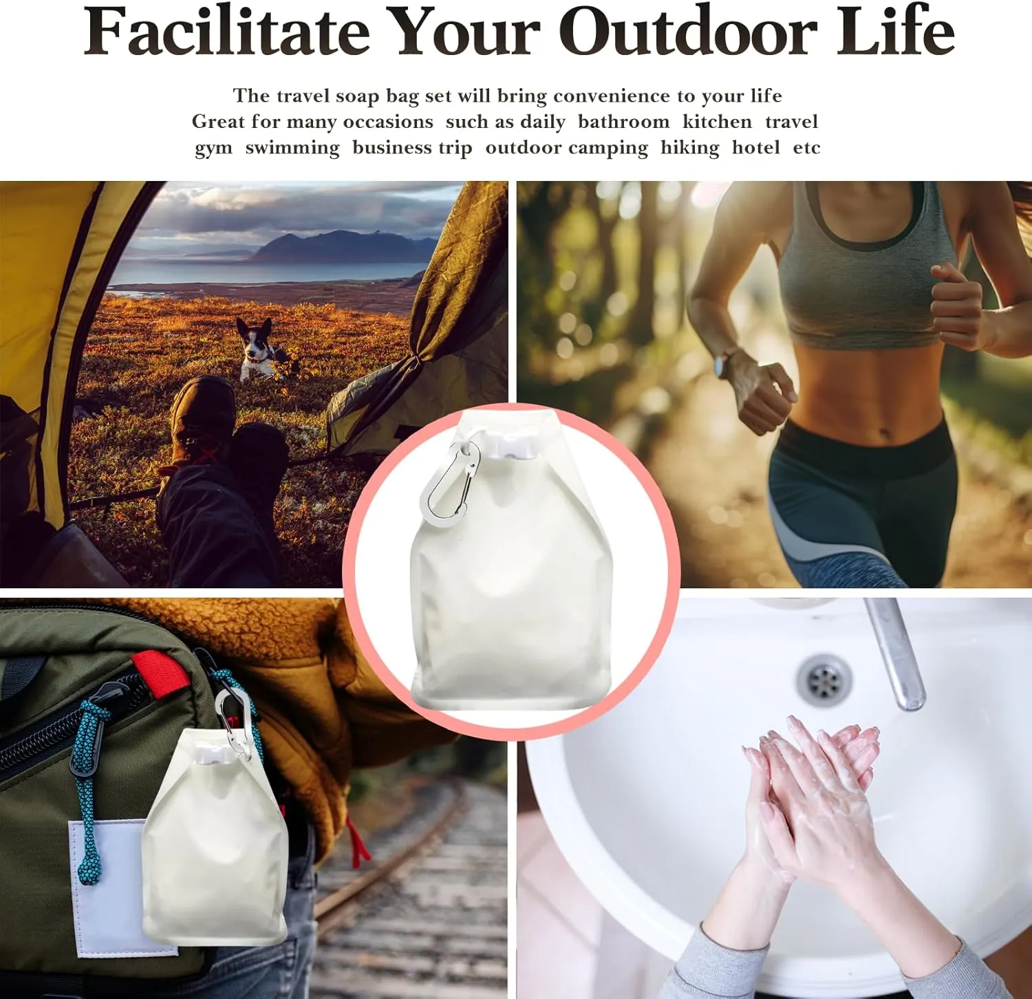 4 Pcs Travel Soap Bag, Waterproof Leakproof Quick Dry Bar Soap Travel Container, Soap Saver Pouch for Camping, Hiking, Hotel Essentials, Portable Soap Holder Travel Case, Soap Travel Bag