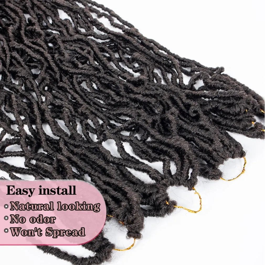40 Inch New Soft Locs Crochet Hair 6 Packs Natural Color Faux Locs Crochet Braids Hair Pre Looped Synthetic Super Long Pre Extended Crochet Locs Braiding Hair (40 Inch (Pack of 6), 4#)