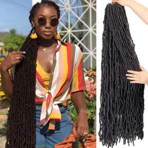 40 Inch New Soft Locs Crochet Hair 6 Packs Natural Color Faux Locs Crochet Braids Hair Pre Looped Synthetic Super Long Pre Extended Crochet Locs Braiding Hair (40 Inch (Pack of 6), 4#)