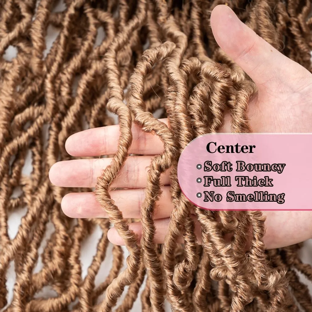 40 Inch New Soft Locs Crochet Hair honey blonde 6 Packs Faux Locs Crochet Braids Hair Pre Looped Synthetic Brown Super Long Pre Extended Crochet Locs Braiding Hair (40 Inch (Pack of 6), 27#)