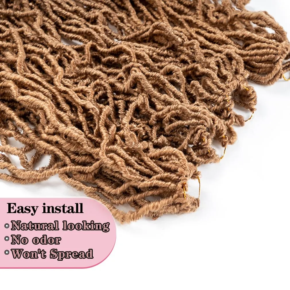 40 Inch New Soft Locs Crochet Hair honey blonde 6 Packs Faux Locs Crochet Braids Hair Pre Looped Synthetic Brown Super Long Pre Extended Crochet Locs Braiding Hair (40 Inch (Pack of 6), 27#)