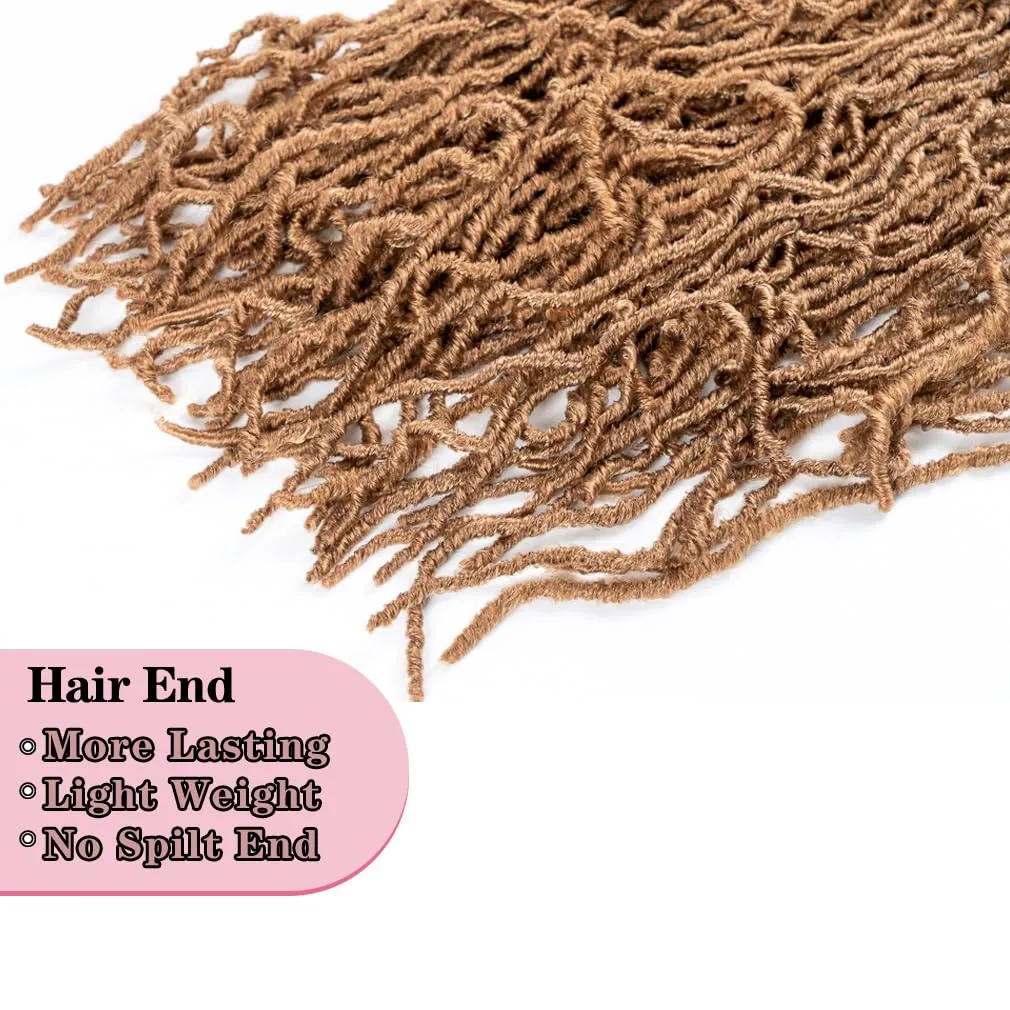 40 Inch New Soft Locs Crochet Hair honey blonde 6 Packs Faux Locs Crochet Braids Hair Pre Looped Synthetic Brown Super Long Pre Extended Crochet Locs Braiding Hair (40 Inch (Pack of 6), 27#)
