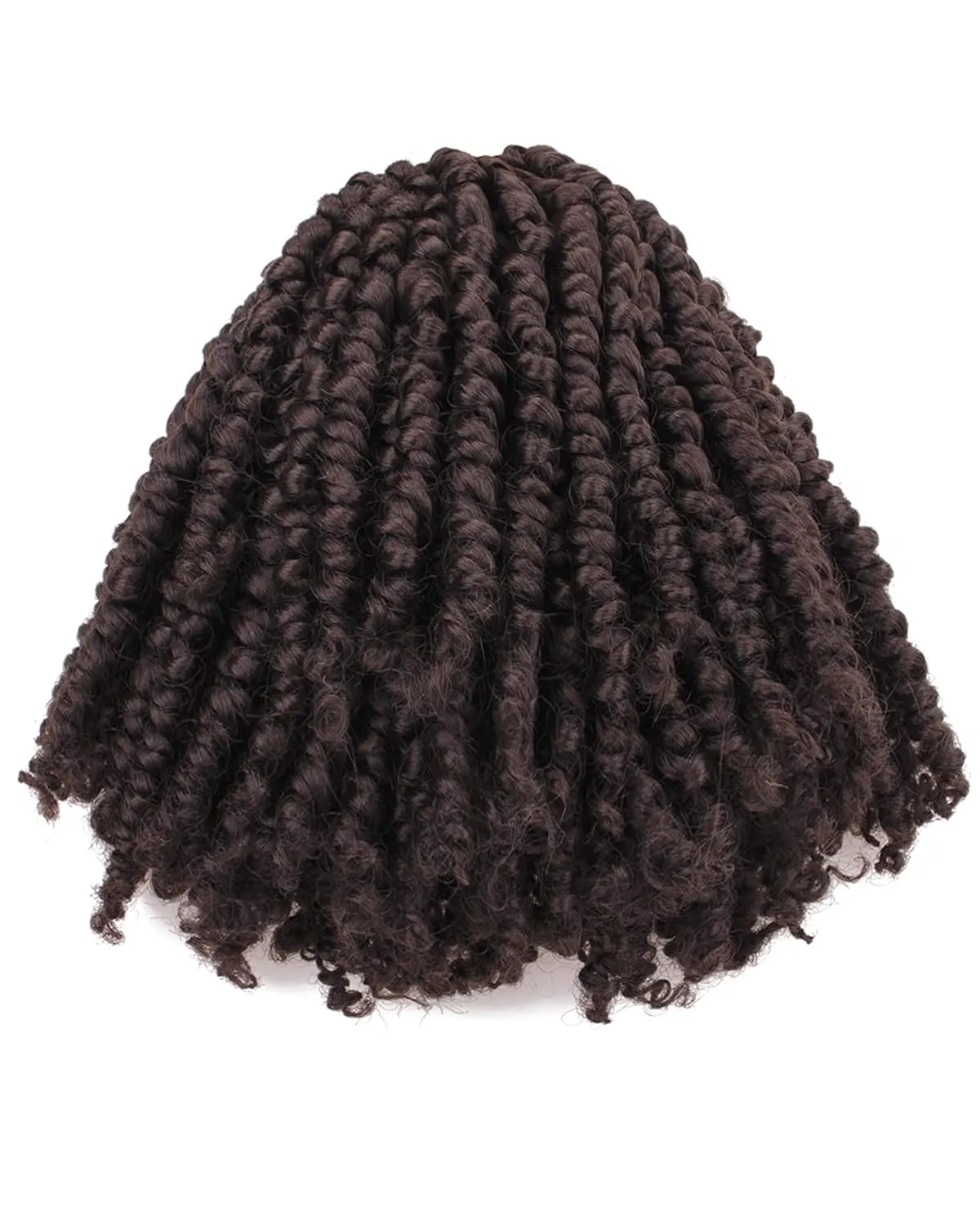 6 Inches 8 Packs Super Short Passion Twist Crochet Hair for Black Women and Kids-Light Brown PreLooped Pretwisted Crochet Hair Extension Braided by Synthetic Spring Kinky Bohemian Curls(6"-8 Packs,4#)
