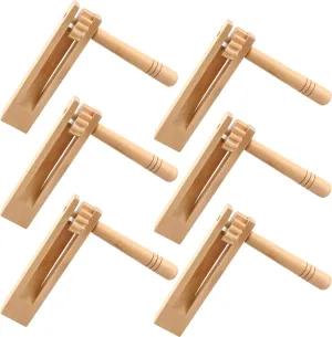 6 Pack Wooden Spinning Ratchet Wooden Matraca Instrument Wood Noisemaker for Party Sports Event and Celebrations