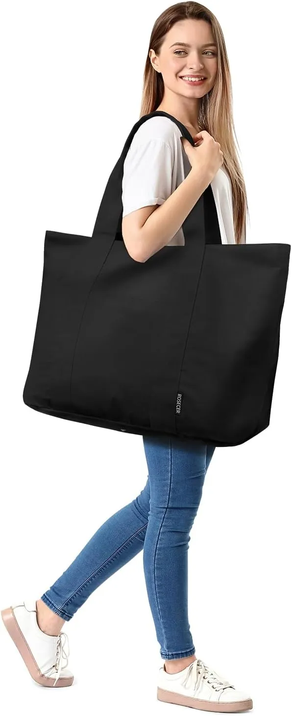 75L Extra Large Tote Bag for Women, Foldable Beach Bag with Wet Pocket, Weekender Overnight Bag for Travel, Hospital